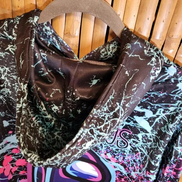 Among Us Kid's Hoodie Sweatshirt Medium Paint Splatter NEW - Picture 5 of 8